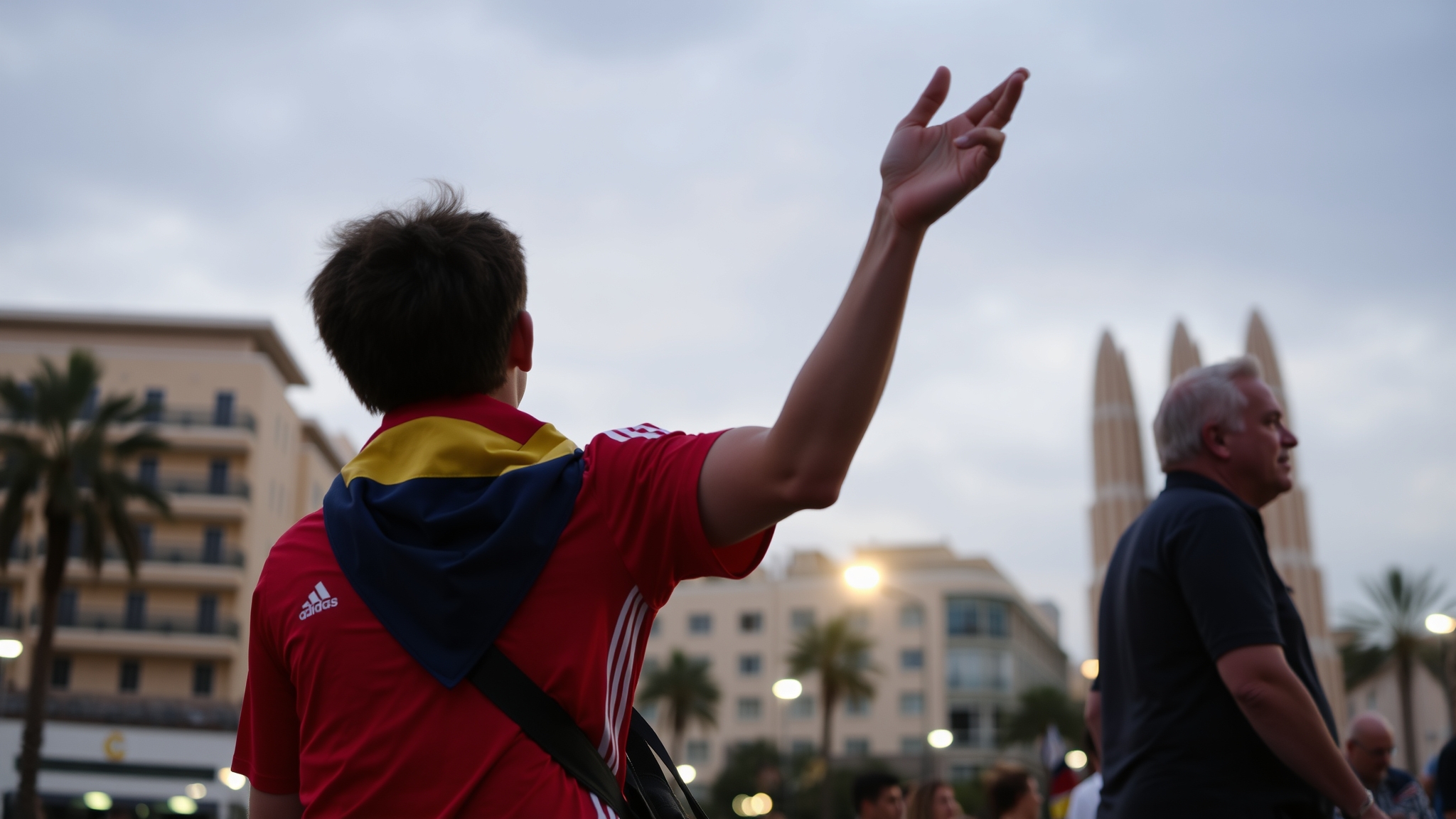 De la Fuente celebra el pas d'Espanya a la final del Mundial 16 anys després